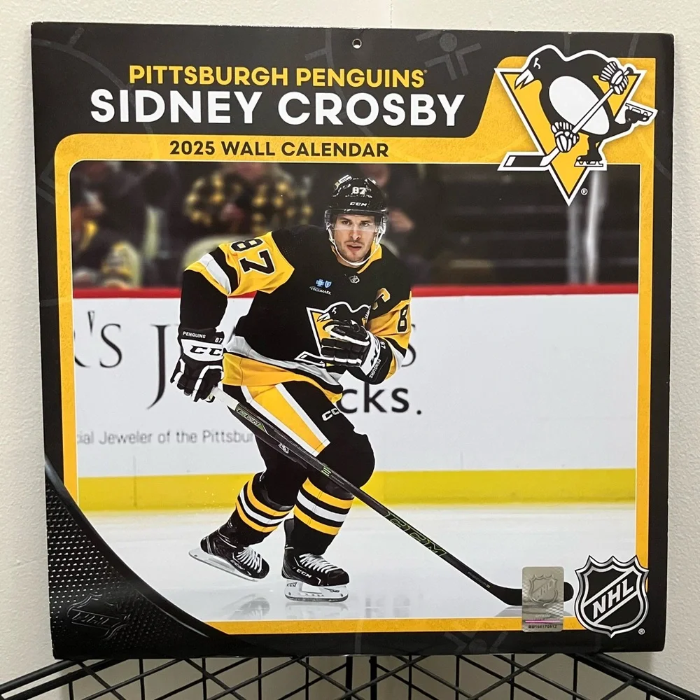NEW Sidney Crosby 2025 Wall Calendar Pittsburgh Penguins NHL Hockey 12 x 12 inch
